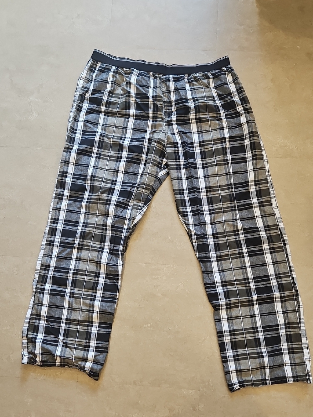 George Men's Black & White Plaid Pajama Pants